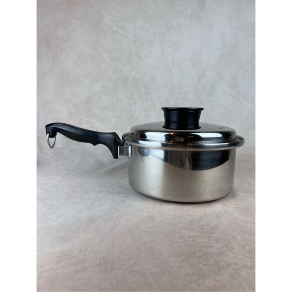 Chef's Ware Townecraft 3Qt Saucepan Multi-Core T-304 Surgical Stainless Pot Lid - Picture 1 of 8